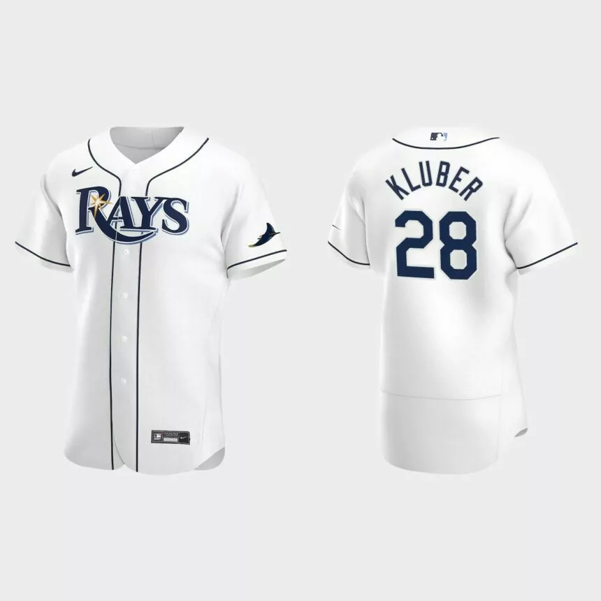Corey Kluber Tampa Bay Rays Authentic Home Jersey – White