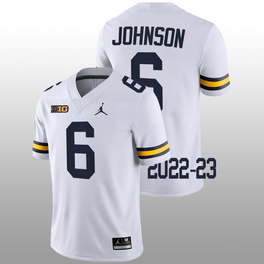Cornelius Johnson Michigan Wolverines White 2022-23 College Football Game Jersey