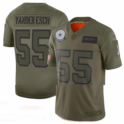 Cowboys #55 Leighton Vander Esch Camo Youth Stitched Football Limited 2019 Salute to Service Jersey