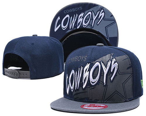 Cowboys Team Logo Navy Gray Adjustable Hat TX