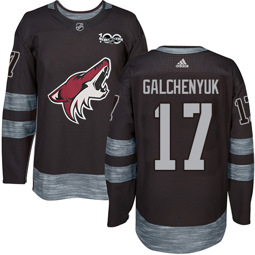 Coyotes #17 Alex Galchenyuk Black 1917-2017 100th Anniversary Stitched Hockey Jersey