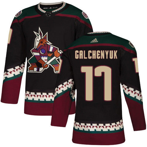 Coyotes #17 Alex Galchenyuk Black Alternate Authentic Stitched Hockey Jersey