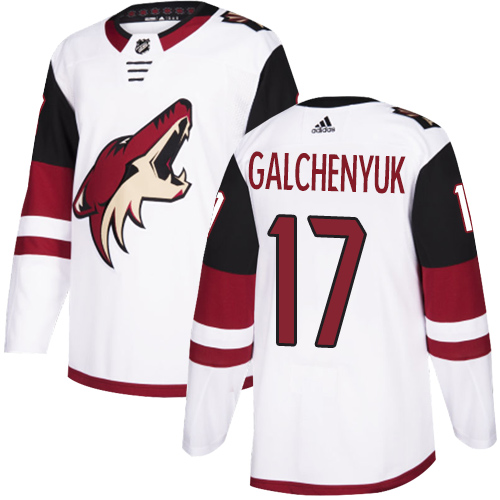 Coyotes #17 Alex Galchenyuk White Road Authentic Stitched Hockey Jersey