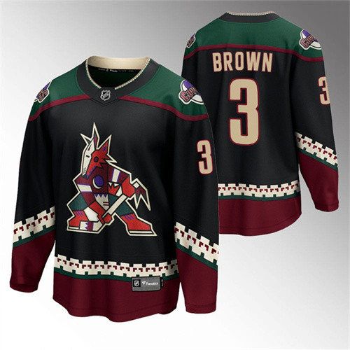 Coyotes #3 Josh Brown Black 2022 Home Jersey