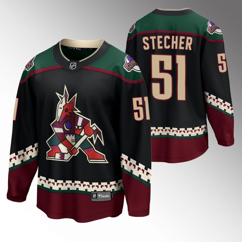 Coyotes #51 Troy Stecher Black 2022 Home Jersey