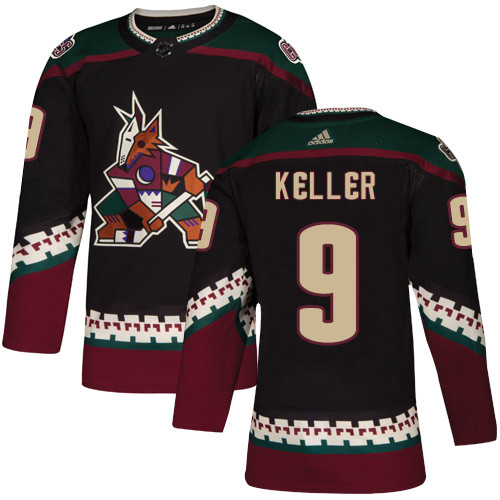 Coyotes #9 Clayton Keller Black Alternate Authentic Stitched Hockey Jersey
