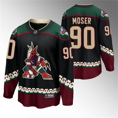 Coyotes #90 J.J. Moser Black 2022 Home Jersey