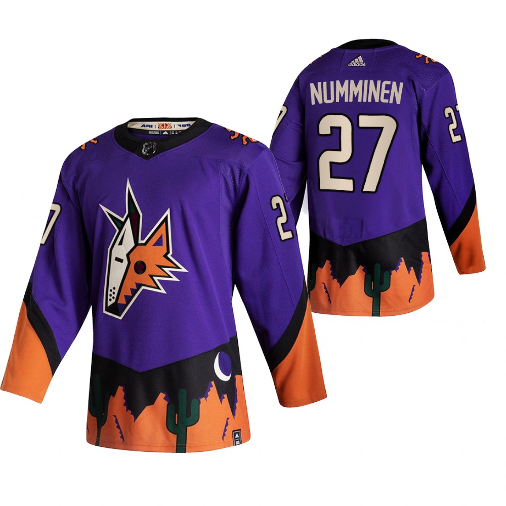 Coyotes 2021 Reverse Retro #27 Teppo Numminen Purple Jersey Authentic