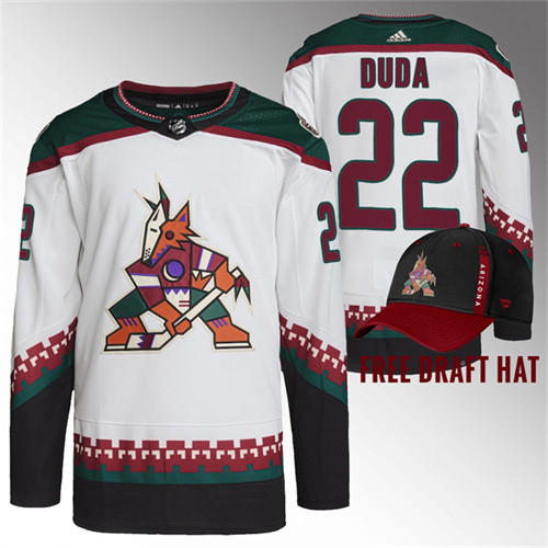 Coyotes 2022 NHL Draft Artem Duda White Jersey Authentic Primegreen Away