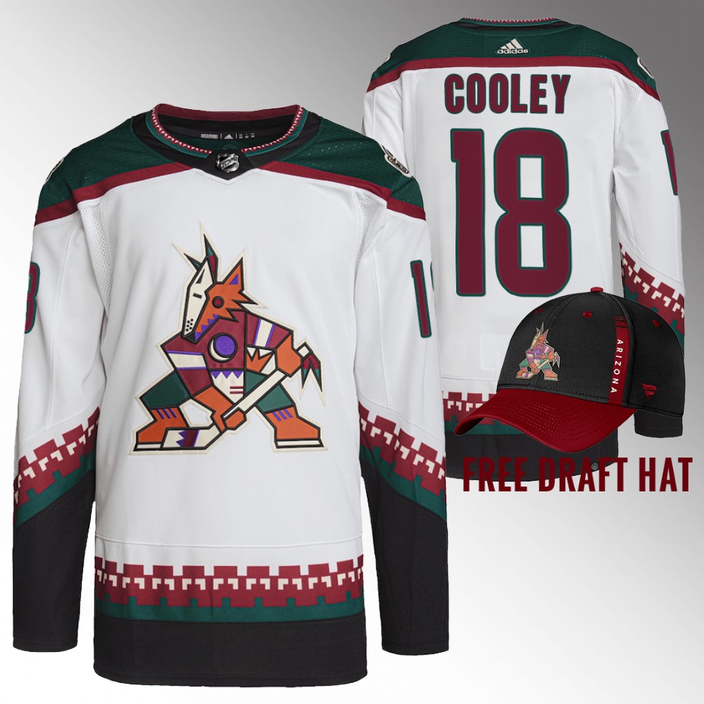 Coyotes 2022 NHL Draft Logan Cooley White Jersey Authentic Primegreen Away