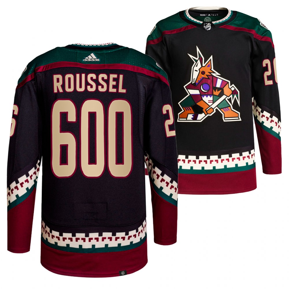 Coyotes Antoine Roussel 600 Career Games Black Commemorative Edition Jersey
