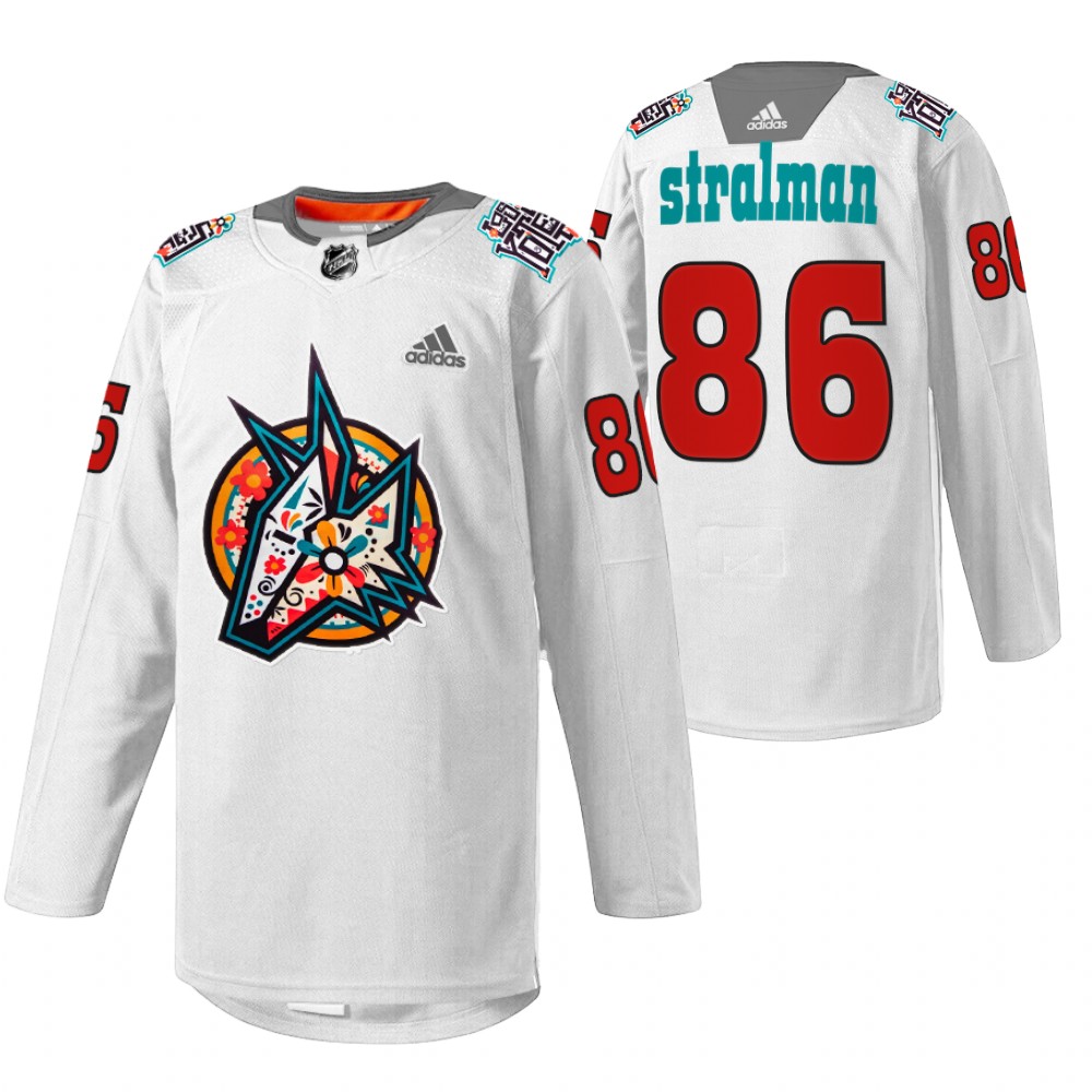 Coyotes Anton Stralman 2022 Los Yotes Night White Warmup Jersey
