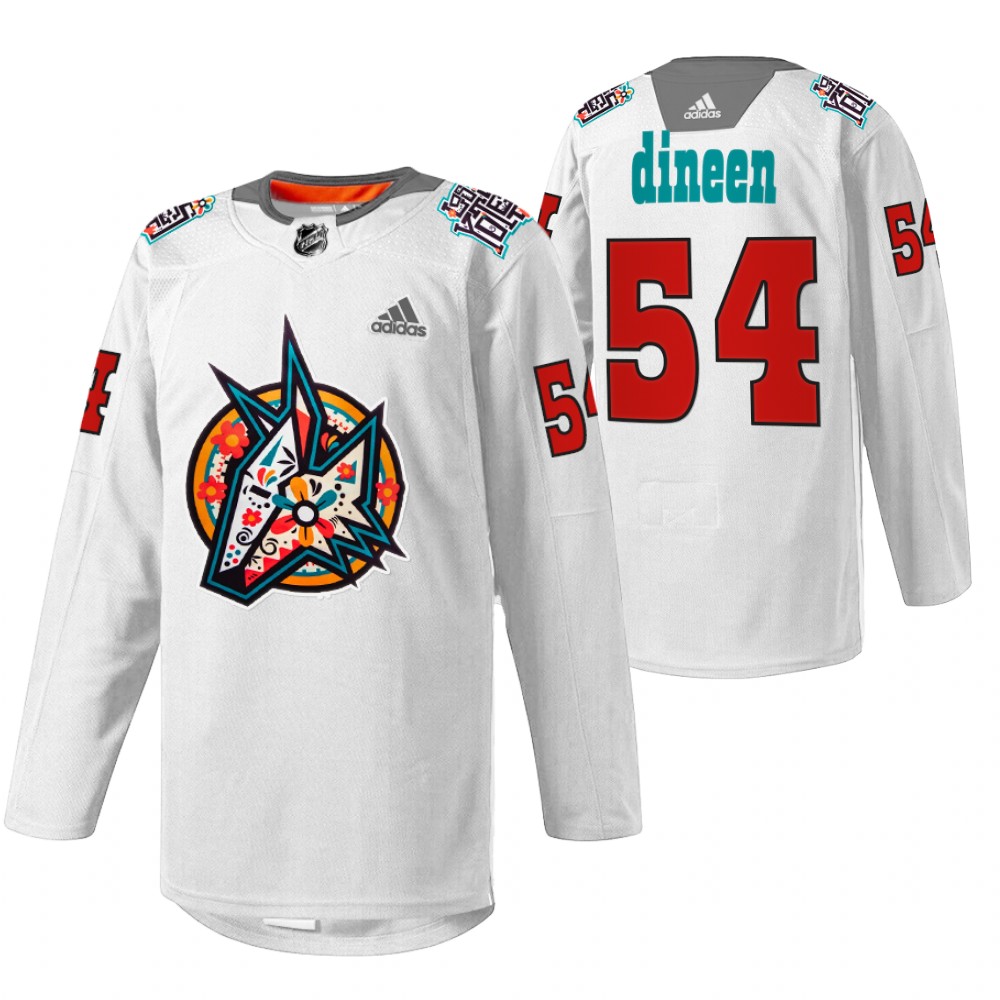 Coyotes Cam Dineen 2022 Los Yotes Night White Warmup Jersey