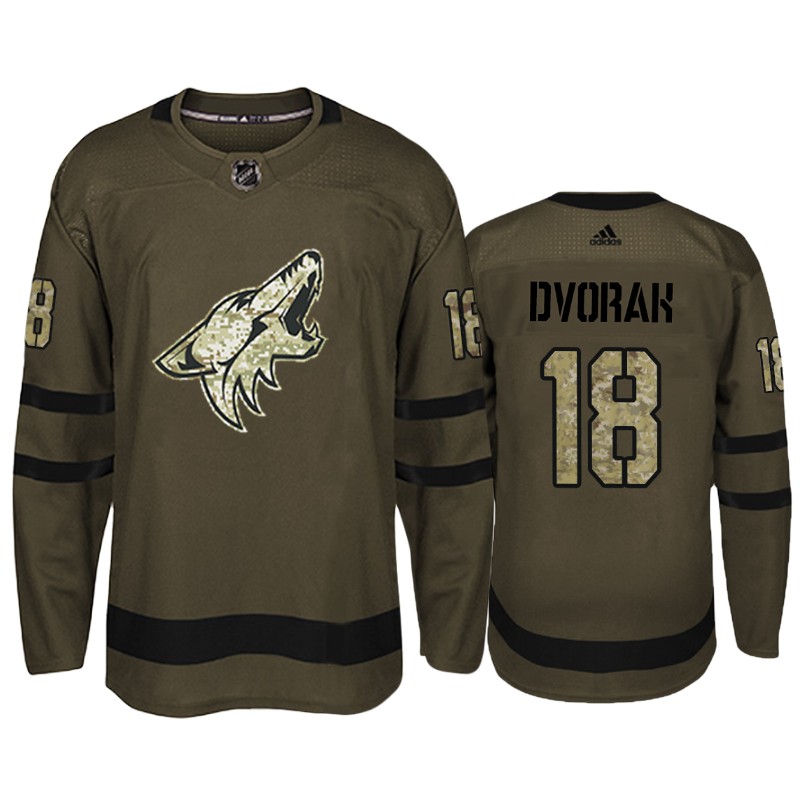 Coyotes Christian Dvorak Camo Military Jersey