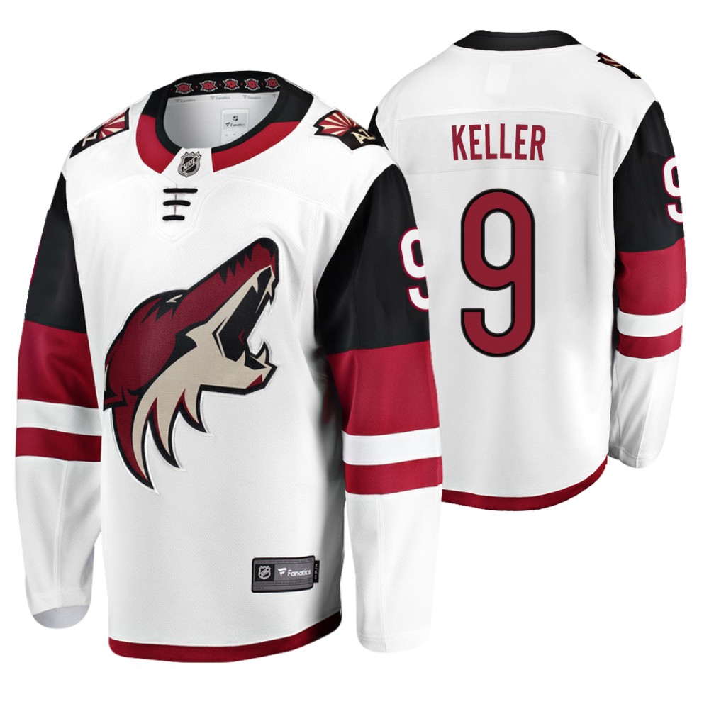 Coyotes Clayton Keller White Fanatics Branded Away Breakaway Jersey