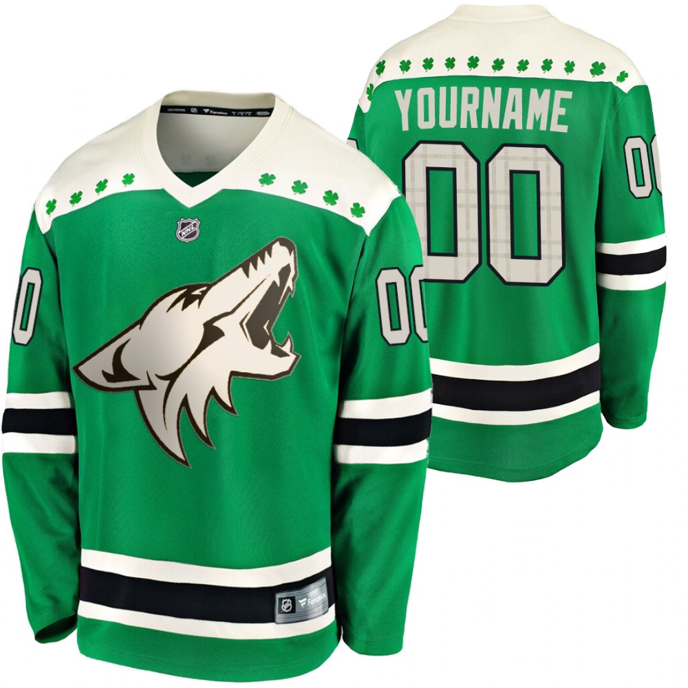 Coyotes Custom 2020 St. Patrick's Day Green #00 Jersey Replica Player