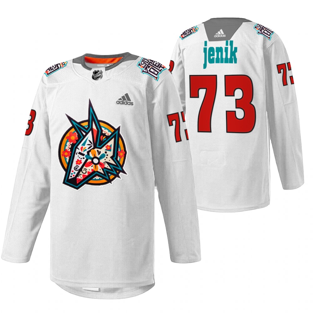 Coyotes Jan Jenik 2022 Los Yotes Night White Warmup Jersey
