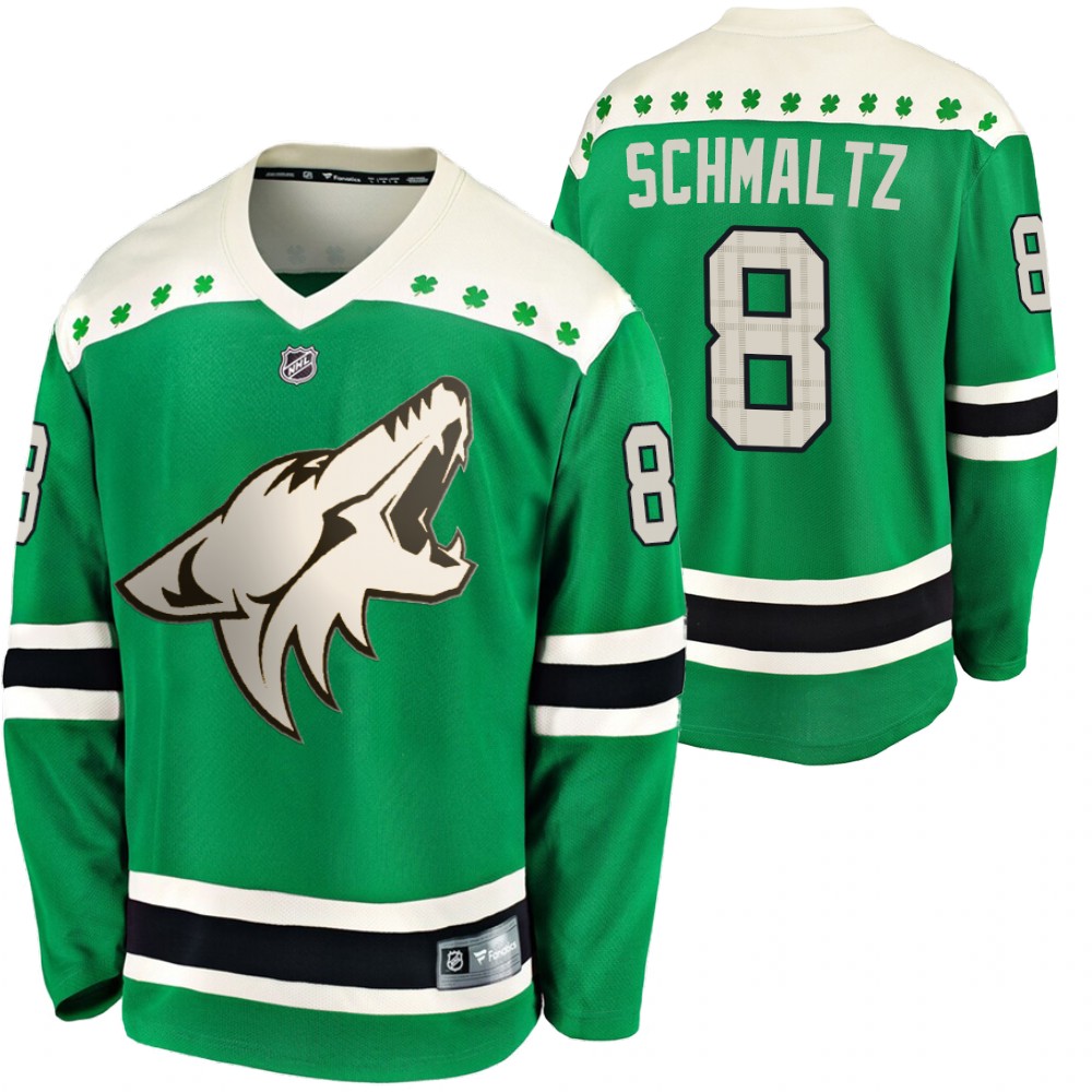 Coyotes Nick Schmaltz 2020 St. Patrick's Day Green #8 Jersey Replica Player