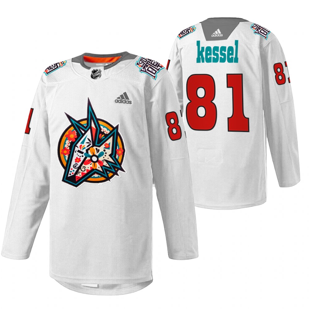 Coyotes Phil Kessel 2022 Los Yotes Night White Warmup Jersey