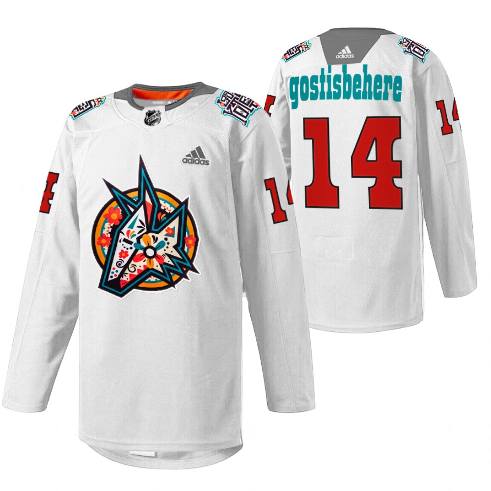 Coyotes Shayne Gostisbehere 2022 Los Yotes Night White Warmup Jersey