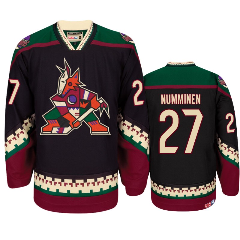 Coyotes Teppo Numminen Black Classic Throwback Jersey