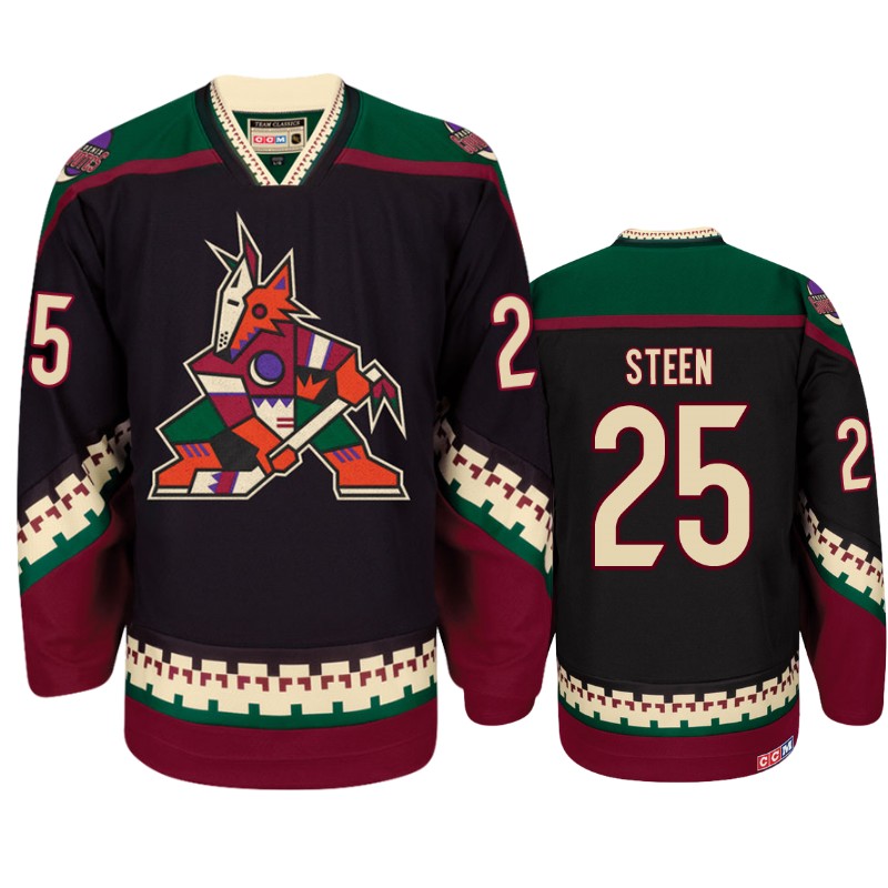 Coyotes Thomas Steen Black Classic Throwback Jersey