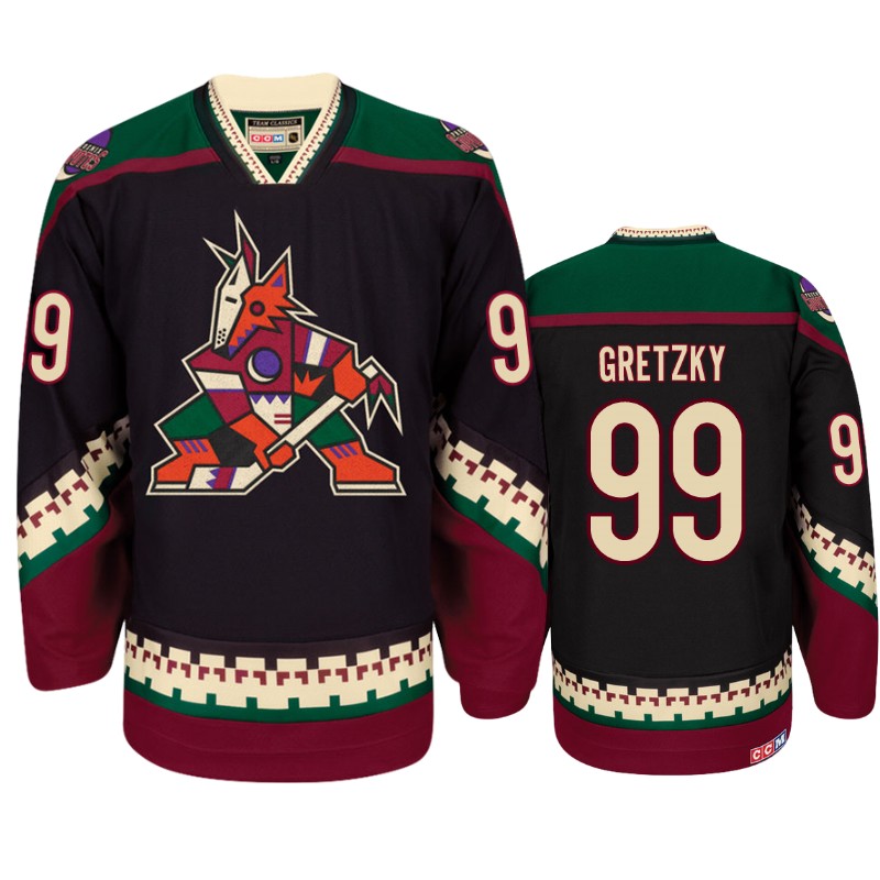 Coyotes Wayne Gretzky Black Classic Throwback Jersey