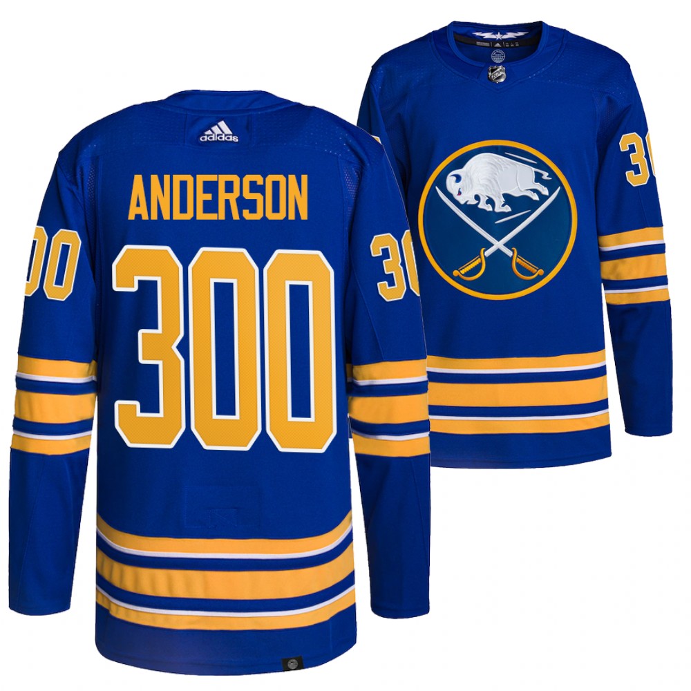 Craig Anderson 300 NHL Game Sabres #41 Royal Jersey Commemorative Edition