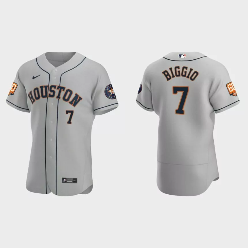 Craig Biggio Houston Astros 60th Anniversary Authentic Jersey – Gray