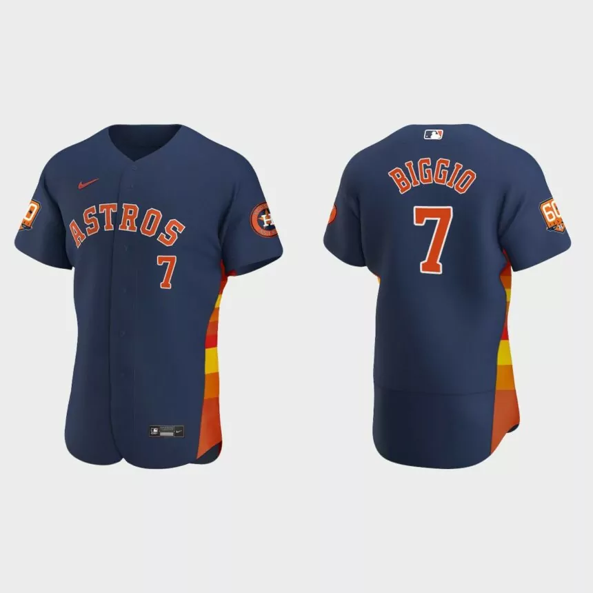 Craig Biggio Houston Astros 60th Anniversary Authentic Jersey – Navy