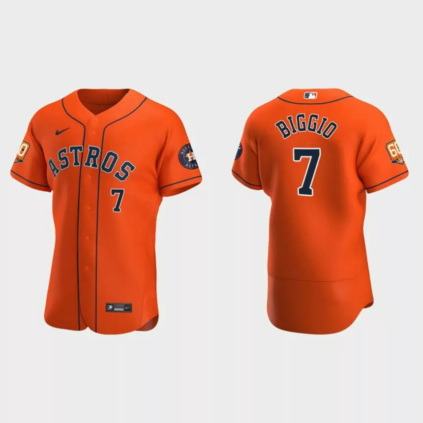Craig Biggio Houston Astros 60th Anniversary Authentic Jersey – Orange