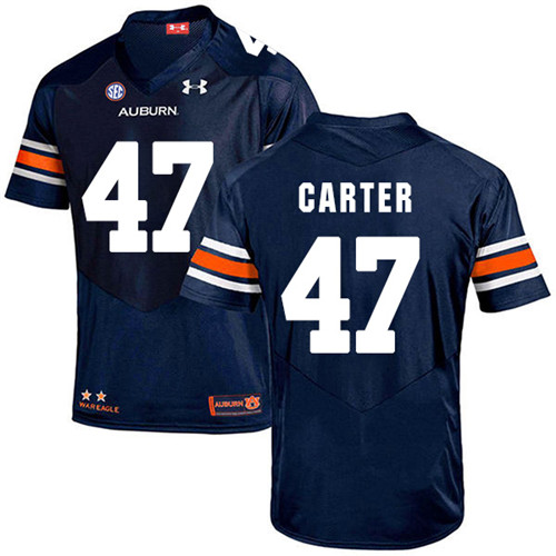 Craig Carter Auburn Tigers Men's Jersey - #47 NCAA Navy Blue Stitched Authentic