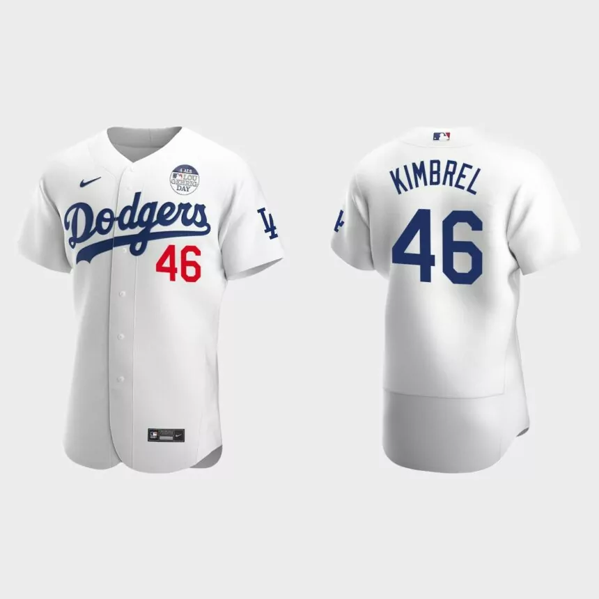 Craig Kimbrel Los Angeles Dodgers 4 ALS Lou Gehrig Day Authentic Jersey – White