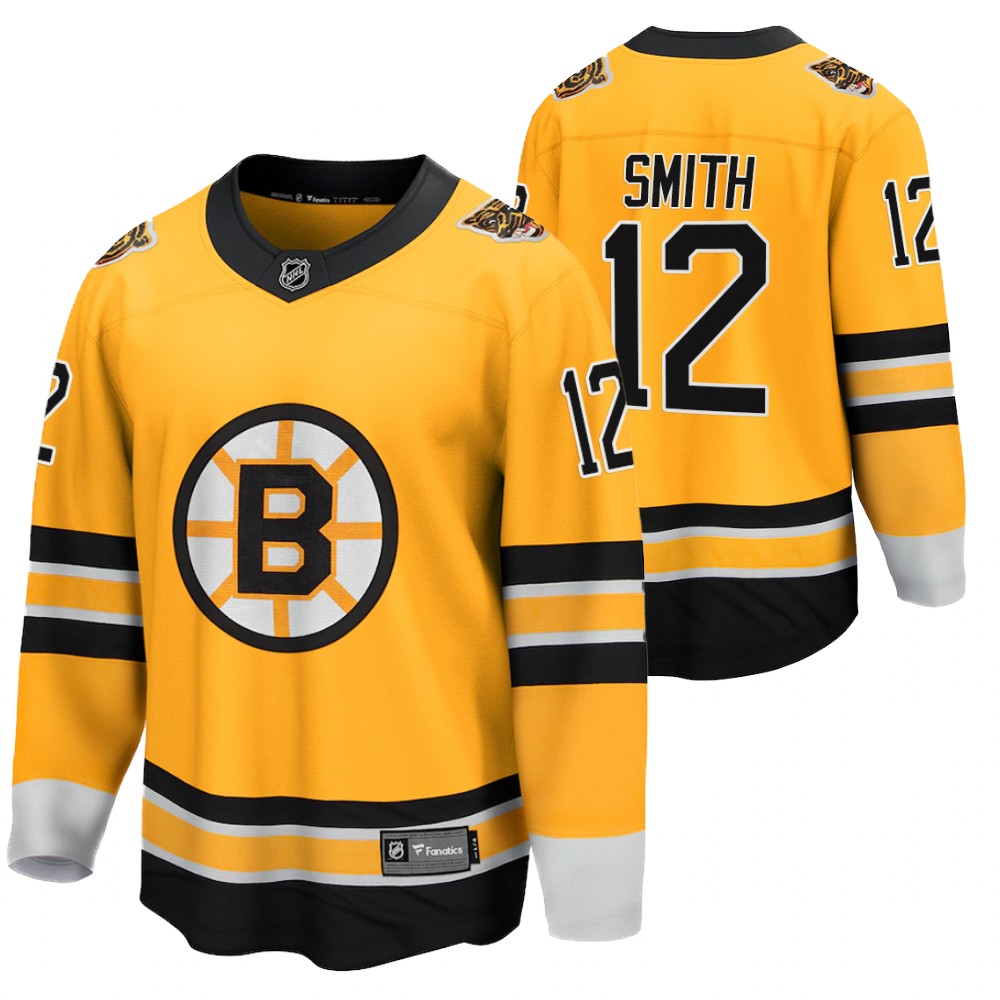 Craig Smith Boston Bruins 2021 Special Edition Gold Men Jersey Reverse Retro