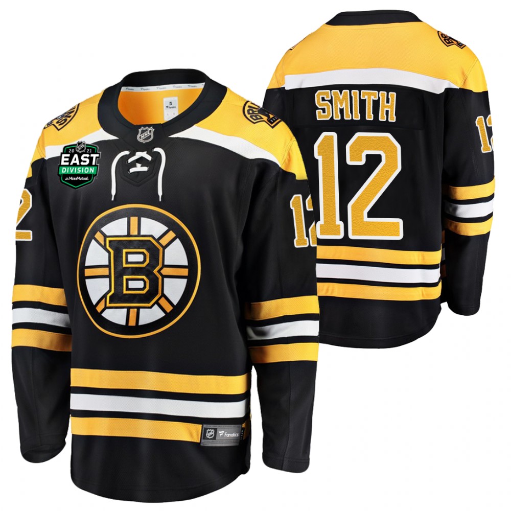 Craig Smith Bruins 2021 East Division Patch Jersey Black Home