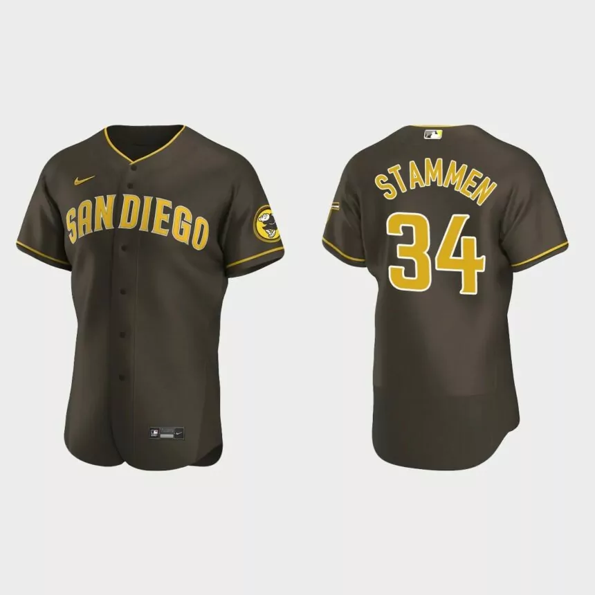 Craig Stammen San Diego Padres Authentic Road Jersey – Brown