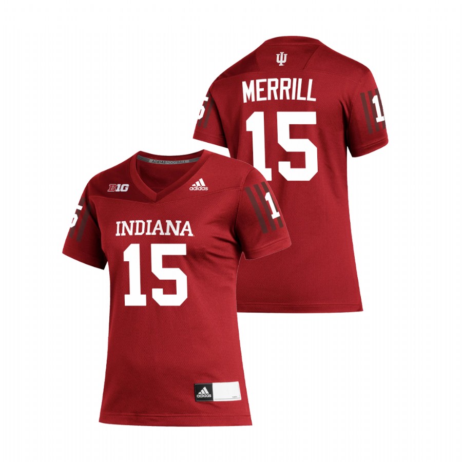 Crimson Women's Indiana Hoosiers Zack Merrill Replica Football Jersey