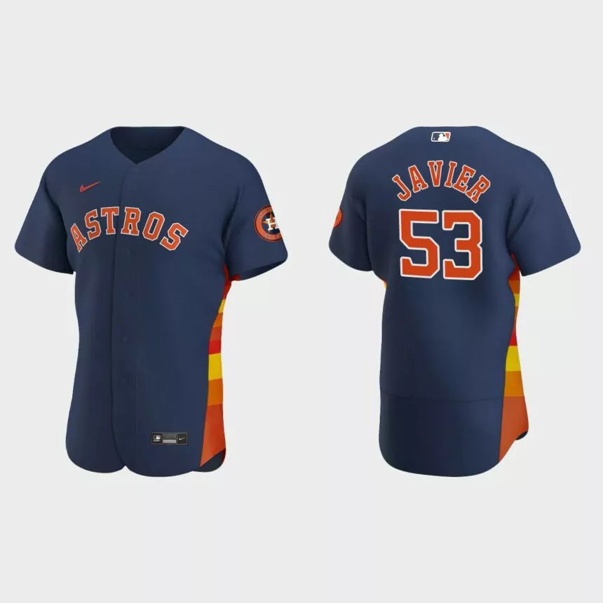 Cristian Javier #53 Houston Astros Authentic Alternate Jersey – Navy