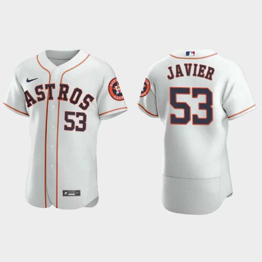 Cristian Javier #53 Houston Astros Authentic Home Jersey – White