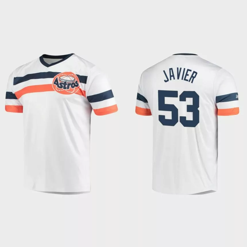 Cristian Javier Houston Astros Cooperstown Collection V-Neck Jersey – White