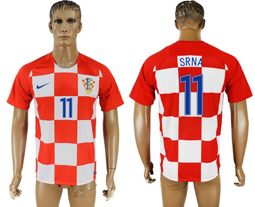 Croatia #11 Srna Home Soccer Country Jersey