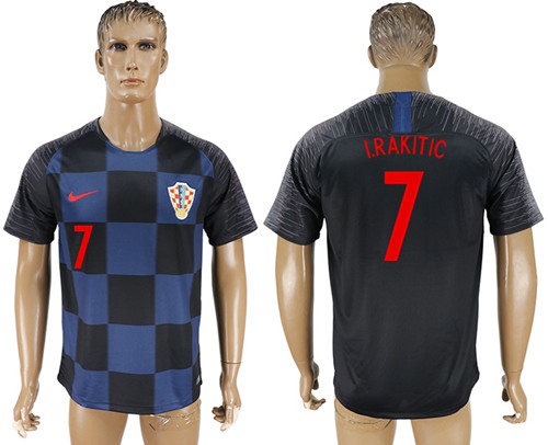 Croatia #7 I.Rakitic Away Soccer Country Jersey