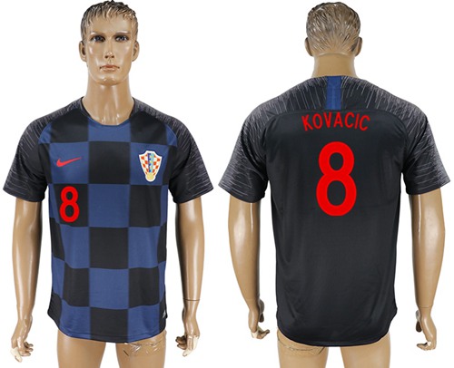 Croatia #8 Kovacic Away Soccer Country Jersey