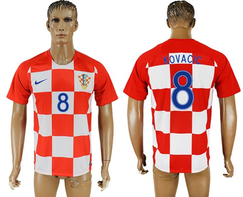 Croatia #8 Kovacic Home Soccer Country Jersey