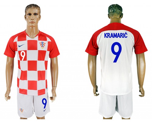 Croatia #9 Kramaric Home Soccer Country Jersey