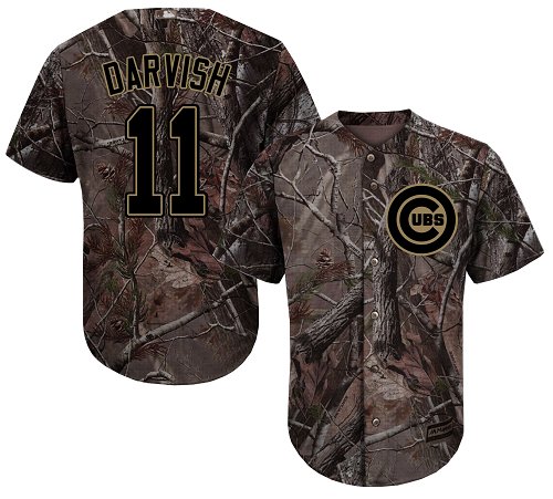 Cubs #11 Yu Darvish Camo Realtree Collection Cool Base Stitched Youth Baseball Jersey
