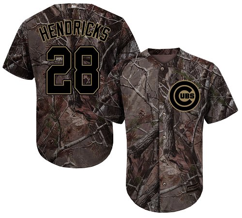 Cubs #28 Kyle Hendricks Camo Realtree Collection Cool Base Stitched Baseball Jersey