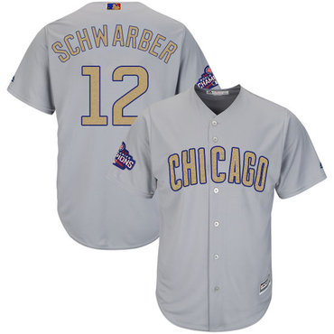 Cubs 12 Kyle Schwarber World Series Champions Gold Program Cool Base Jersey