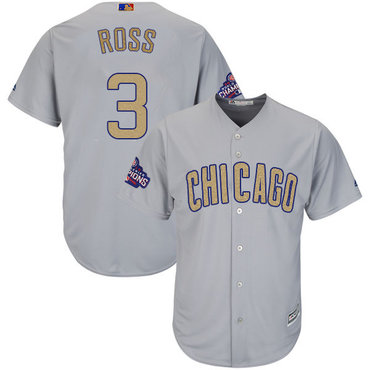 Cubs 3 David Ross World Series Champions Gold Program Cool Base Jersey
