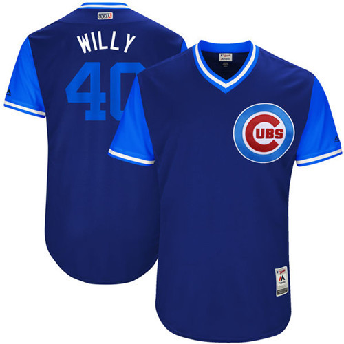 Cubs 40 Willson Contreras Willy Majestic Royal 2017 Players Weekend Jersey